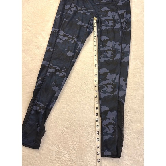 2XIS Blue Camo Activewear Leggings w/Mesh Panels High Waist Running Women Small - Picture 7 of 9